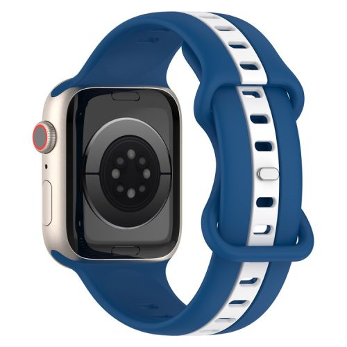 Watch Strap for Apple Watch Series 10 42mm / 9 8 7 41mm / SE (2023) SE (2022) SE 6 5 4 40mm / 3 2 1 38mm Watch Strap Dual Color Silicone Watch Band - Sky Blue / White