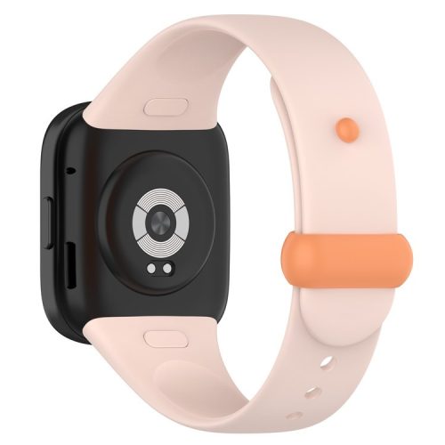 Watch Band for Xiaomi Redmi Watch 3 Soft Silicone Strap with Button Buckle - Light Pink / Orange