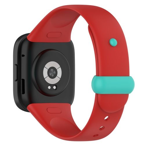 Watch Band for Xiaomi Redmi Watch 3 Soft Silicone Strap with Button Buckle - Red / Cyan