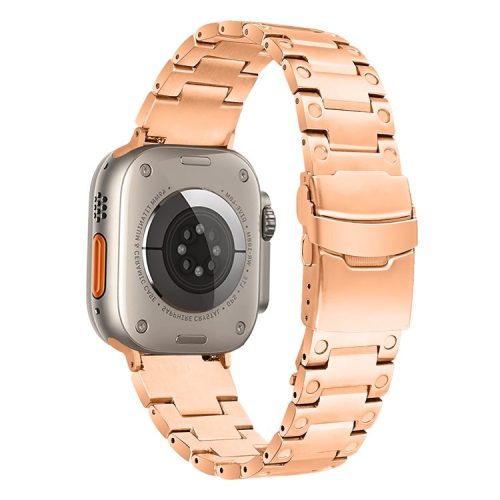 Watch Strap for Apple Watch Series 10 42mm / 9 8 7 41mm / SE (2023) SE (2022) SE 6 5 4 40mm / 3 2 1 38mm Stainless Steel Watch Band - Rose Gold