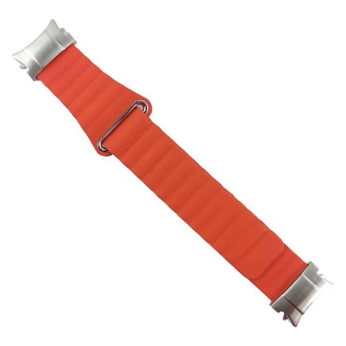 Magnetic Watch Band for Samsung Galaxy Watch6 40mm 44mm / Watch6 Classic 43mm 47mm / Watch 5 40mm 44mm / Watch4 40mm 44mm Genuine Leather Strap with Connector - Orange