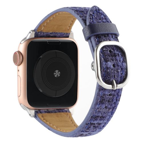 Watch Strap for Apple Watch Series 10 42mm / 9 8 7 41mm / SE (2023) SE (2022) SE 6 5 4 40mm / 3 2 1 38mm Soft Plush Grid Smartwatch Strap - Midnight Blue