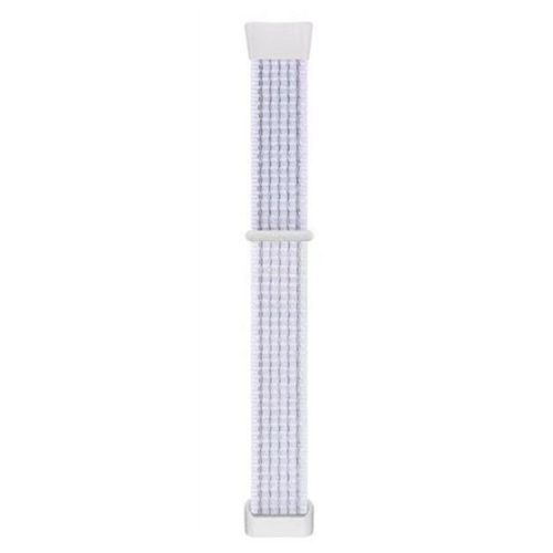 For Fitbit Charge 6 / 5 Nylon Watch Band Sport Breathable Watch Strap with Loop Buckle - White