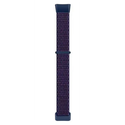 For Fitbit Charge 6 / 5 Nylon Watch Band Sport Breathable Watch Strap with Loop Buckle - Indigo Blue