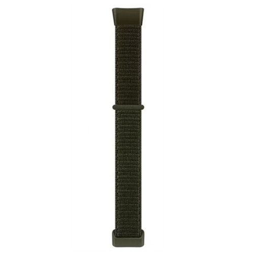 For Fitbit Charge 6 / 5 Nylon Watch Band Sport Breathable Watch Strap with Loop Buckle - Army Green