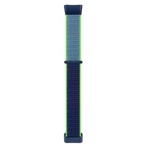 For Fitbit Charge 6 / 5 Nylon Watch Band Sport Breathable Watch Strap with Loop Buckle - Lime