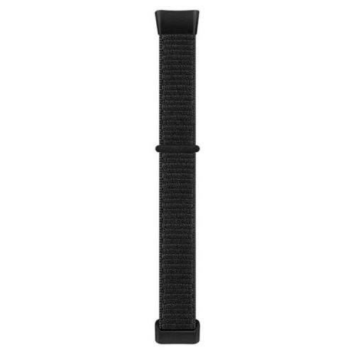 For Fitbit Charge 6 / 5 Nylon Watch Band Sport Breathable Watch Strap with Loop Buckle - Dark Black