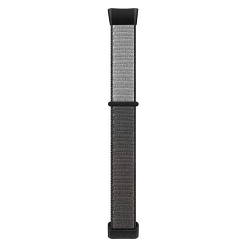 For Fitbit Charge 6 / 5 Nylon Watch Band Sport Breathable Watch Strap with Loop Buckle - Grey