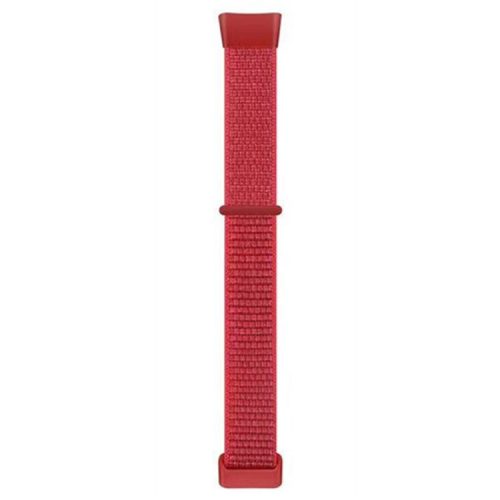 For Fitbit Charge 6 / 5 Nylon Watch Band Sport Breathable Watch Strap with Loop Buckle - Red