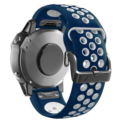 For Garmin Tactix Delta / Enduro / Fenix 7X Silicone Watch Band Dual Color Quick Release Wrist Strap - Black / Blue