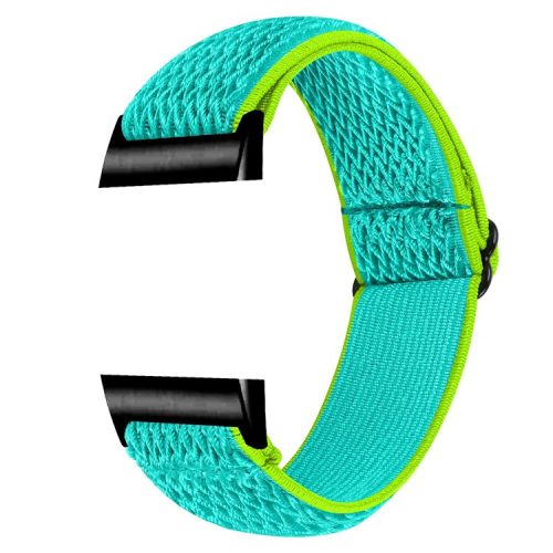 For Fitbit Charge 3 / 3 SE / 4 Elastic Watch Strap Adjustable Wrist Band with Black Connector - Yellowgreen