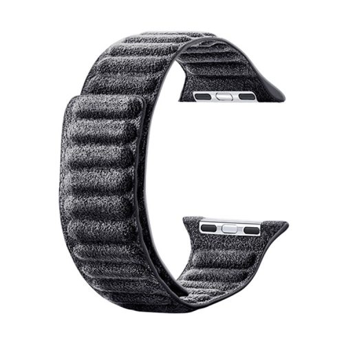 Watch Strap for Apple Watch Series 10 42mm / 9 8 7 41mm / SE (2023) SE (2022) SE 6 5 4 40mm / 3 2 1 38mm Watchband Suede Leather Magnetic Strap - Dark Grey