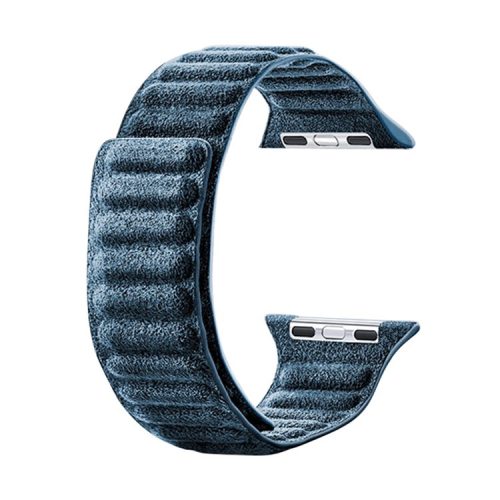 Watch Strap for Apple Watch Series 10 42mm / 9 8 7 41mm / SE (2023) SE (2022) SE 6 5 4 40mm / 3 2 1 38mm Watchband Suede Leather Magnetic Strap - Navy Blue