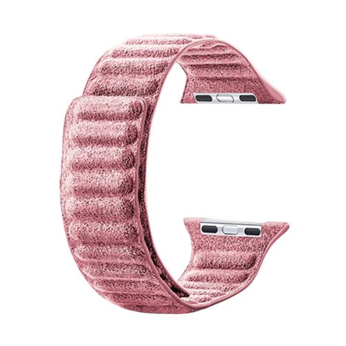 Watch Strap for Apple Watch Series 10 42mm / 9 8 7 41mm / SE (2023) SE (2022) SE 6 5 4 40mm / 3 2 1 38mm Watchband Suede Leather Magnetic Strap - Pink