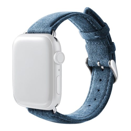 Watch Strap for Apple Watch Series 10 42mm / 9 8 7 41mm / SE (2023) SE (2022) SE 6 5 4 40mm / 3 2 1 38mm Watch Strap Suede Leather Wrist Band - Navy Blue