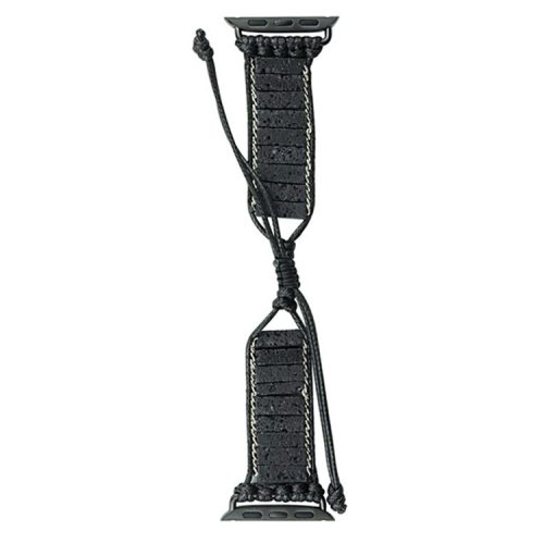 Watch Strap for Apple Watch Series 10 42mm / 9 8 7 41mm / SE (2023) SE (2022) SE 6 5 4 40mm / 3 2 1 38mm Watch Band Stone Decor Braided Watch Strap - Black