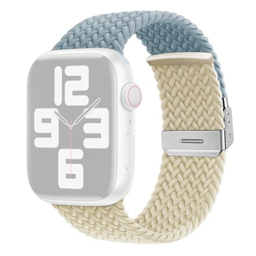 Watch Strap for Apple Watch Series 10 42mm / 9 8 7 41mm / SE (2023) SE (2022) SE 6 5 4 40mm / 3 2 1 38mm Watch Strap Color Match Braided Nylon Band - Baby Blue / Starlight