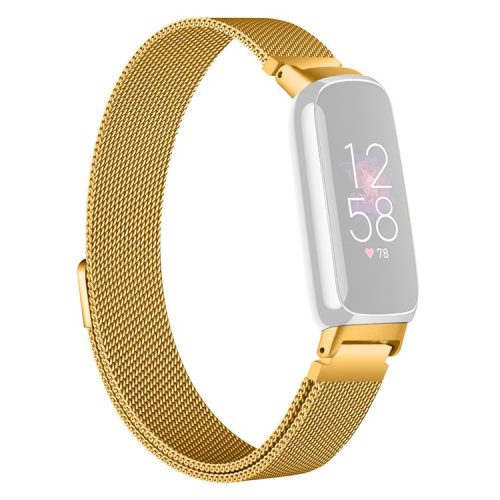 Smart Watch Band for Fitbit Inspire 3 Stainless Steel Magnetic Milanese Metal Mesh Strap - Gold