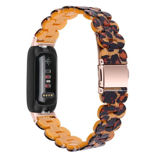 Replacement Watch Band for Fitbit Inspire 3 Quick Release Resin Watch Strap with Stainless Steel Buckle - Leopard