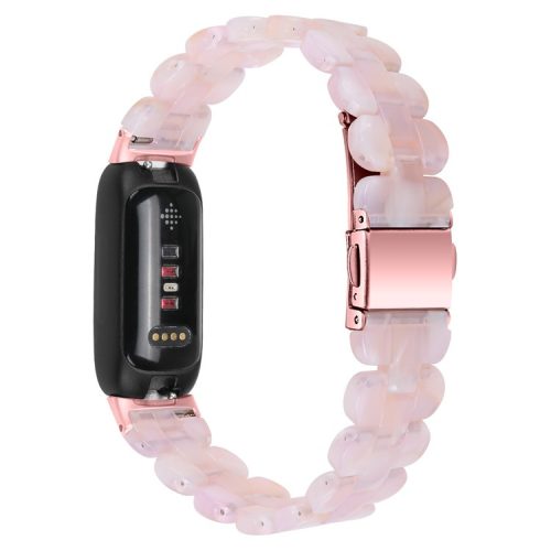 Replacement Watch Band for Fitbit Inspire 3 Quick Release Resin Watch Strap with Stainless Steel Buckle - Pink