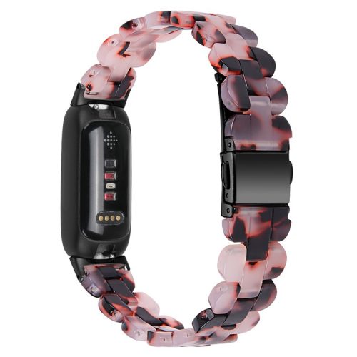 Replacement Watch Band for Fitbit Inspire 3 Quick Release Resin Watch Strap with Stainless Steel Buckle - Pink / Black