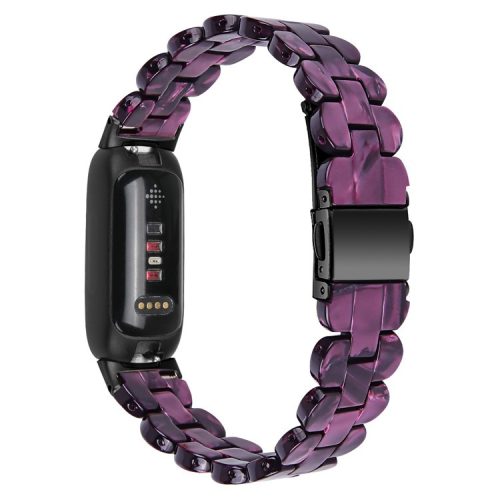 Replacement Watch Band for Fitbit Inspire 3 Quick Release Resin Watch Strap with Stainless Steel Buckle - Purple