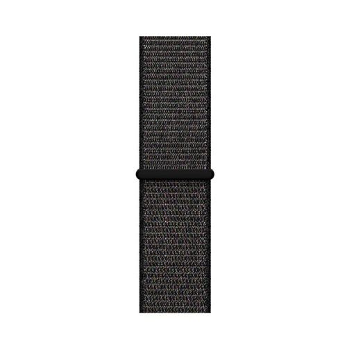 For Fitbit Versa 4 / Sense 2 Soft Nylon Watch Bands Sport Loop Strap Replacement Bracelet - Official Black