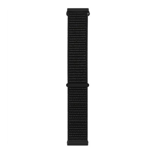 For Fitbit Versa 4 / Sense 2 Soft Nylon Watch Bands Sport Loop Strap Replacement Bracelet - Dark Black