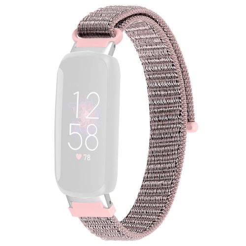 For Fitbit Inspire 3 Soft Nylon Sport Loop Bands Braided Replacement Watch Strap - Pink