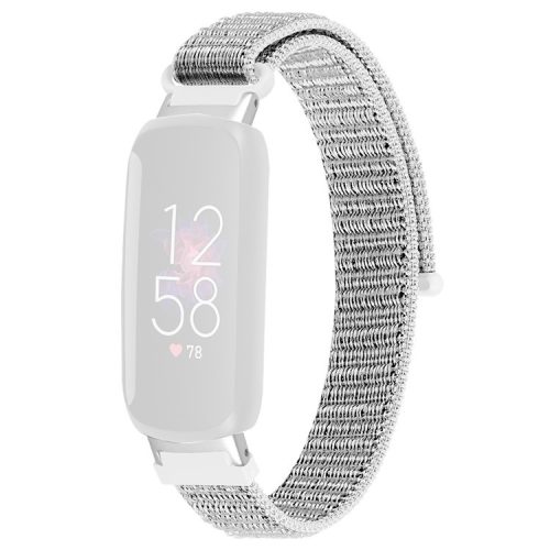 For Fitbit Inspire 3 Soft Nylon Sport Loop Bands Braided Replacement Watch Strap - Seashell White