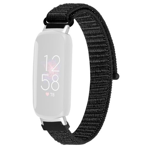 For Fitbit Inspire 3 Soft Nylon Sport Loop Bands Braided Replacement Watch Strap - Black