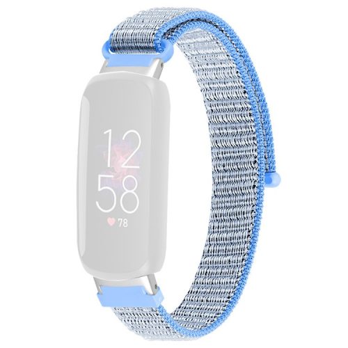 For Fitbit Inspire 3 Soft Nylon Sport Loop Bands Braided Replacement Watch Strap - Lake Blue