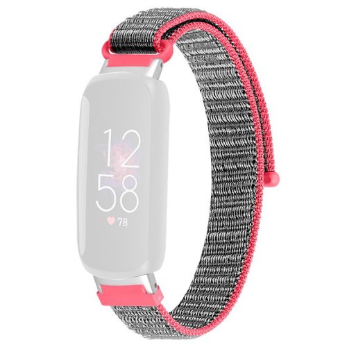 For Fitbit Inspire 3 Soft Nylon Sport Loop Bands Braided Replacement Watch Strap - Bright Pink