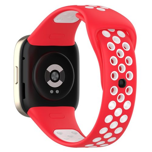 28mm Silicone Watch Strap for Xiaomi Redmi Watch 3 / Mi Watch Lite 3 , Dual-color Smart Band Strap - Red / White