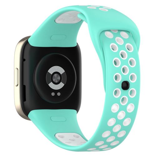 28mm Silicone Watch Strap for Xiaomi Redmi Watch 3 / Mi Watch Lite 3 , Dual-color Smart Band Strap - Teal / White