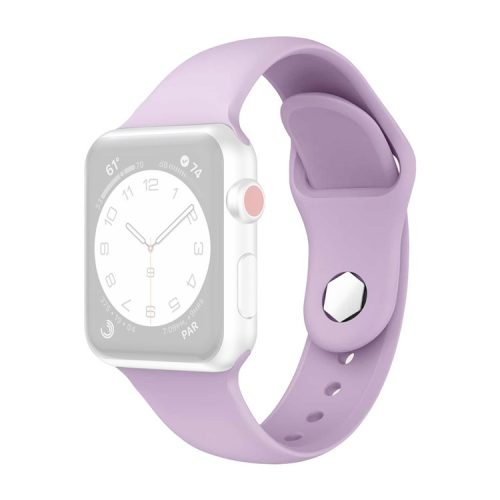 Watch Strap for Apple Watch Series 10 42mm / 9 8 7 41mm / SE (2023) SE (2022) SE 6 5 4 40mm / 3 2 1 38mm Soft Silicone Strap with Hexagonal Stud - Purple