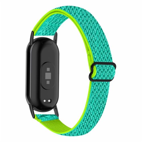 For Xiaomi Mi Band 9 NFC / Mi Band 9 / Smart Band 8 NFC / Smart Band 8 Nylon Braided Watch Strap Quick Release Elastic Watch Band - Green Yellow