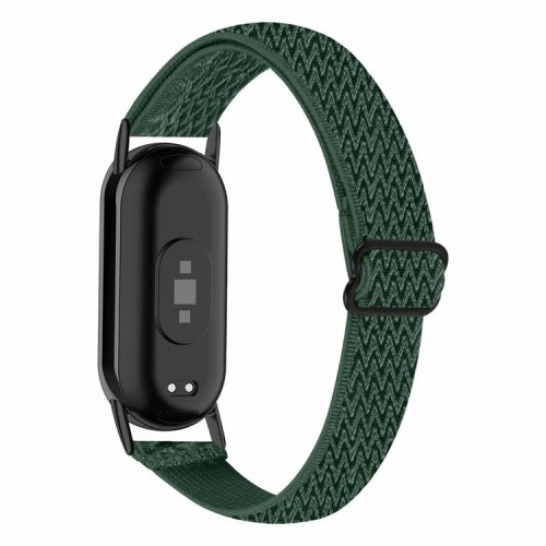 For Xiaomi Mi Band 9 NFC / Mi Band 9 / Smart Band 8 NFC / Smart Band 8 Nylon Braided Watch Strap Quick Release Elastic Watch Band - Army Green