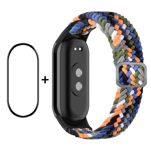 ENKAY HAT-PRINCE For Xiaomi Mi Band 9 NFC / Mi Band 9 / Smart Band 8 NFC / Smart Band 8 Watch Band Nylon Strap with PMMA Film - Denim