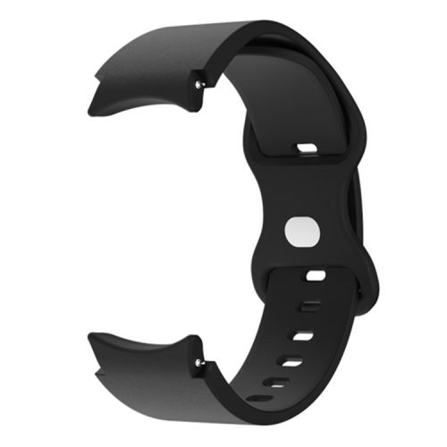 Watch Strap for Samsung Galaxy Watch6 40mm 44mm / Watch6 Classic 43mm 47mm / Watch 5 40mm 44mm / Watch4 40mm 44mm , 20mm Silicone Band with Butterfly Buckle - Black