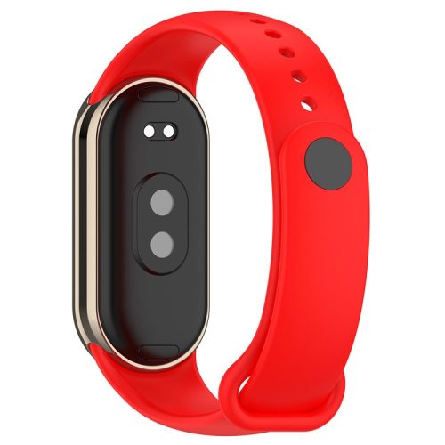 For Xiaomi Mi Band 9 NFC / Mi Band 9 / Smart Band 8 NFC / Smart Band 8 Silicone Watch Bands Strap with Metal Connector - Red