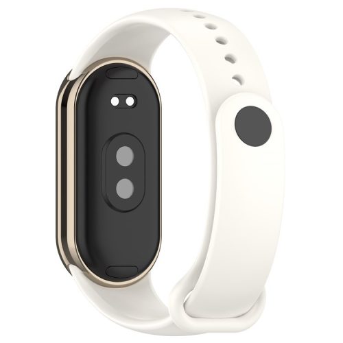 For Xiaomi Mi Band 9 NFC / Mi Band 9 / Smart Band 8 NFC / Smart Band 8 Silicone Watch Bands Strap with Metal Connector - Official White