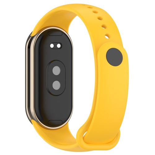 For Xiaomi Mi Band 9 NFC / Mi Band 9 / Smart Band 8 NFC / Smart Band 8 Silicone Watch Bands Strap with Metal Connector - Yellow