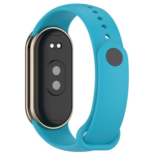 For Xiaomi Mi Band 9 NFC / Mi Band 9 / Smart Band 8 NFC / Smart Band 8 Silicone Watch Bands Strap with Metal Connector - Sky Blue