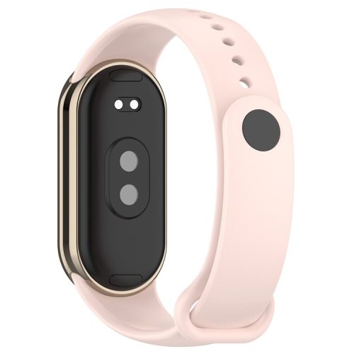 For Xiaomi Mi Band 9 NFC / Mi Band 9 / Smart Band 8 NFC / Smart Band 8 Silicone Watch Bands Strap with Metal Connector - Pink