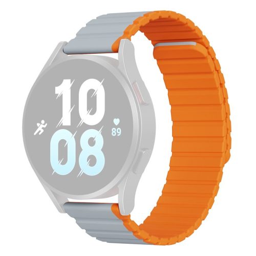 DUX DUCIS LD Series for Samsung Galaxy Watch3 45mm Smartwatch Bands 22mm Dual Color Silicone Watch Strap - Grey+Orange