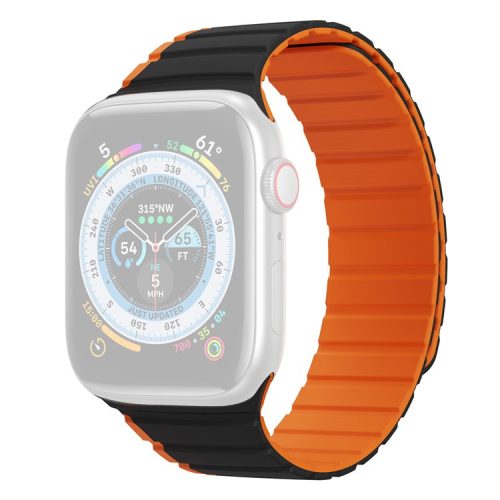 DUX DUCIS LD Series for Apple Watch Series 10 42mm / 9 8 7 41mm / SE (2023) SE (2022) SE 6 5 4 40mm / 3 2 1 38mm Silicone Strap - Black+Orange