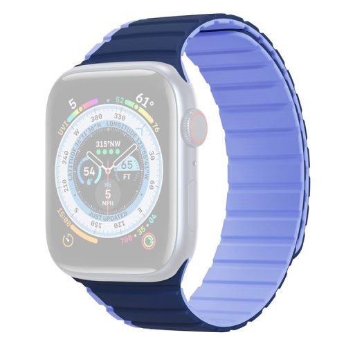 DUX DUCIS LD Series for Apple Watch Series 10 42mm / 9 8 7 41mm / SE (2023) SE (2022) SE 6 5 4 40mm / 3 2 1 38mm Silicone Strap - Dark Blue+Baby Blue