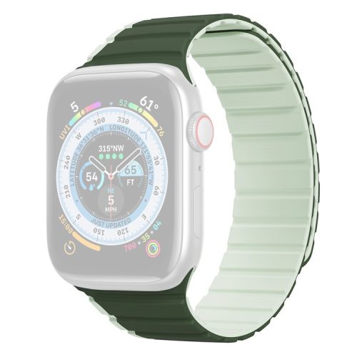 DUX DUCIS LD Series for Apple Watch Series 10 42mm / 9 8 7 41mm / SE (2023) SE (2022) SE 6 5 4 40mm / 3 2 1 38mm Silicone Strap - Dark Green+Light Green