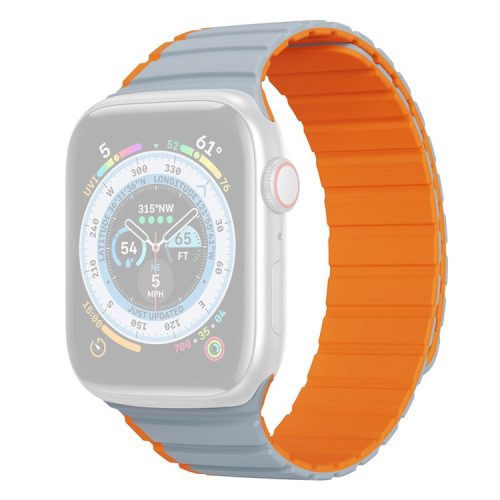 DUX DUCIS LD Series for Apple Watch Series 10 42mm / 9 8 7 41mm / SE (2023) SE (2022) SE 6 5 4 40mm / 3 2 1 38mm Silicone Strap - Grey+Orange